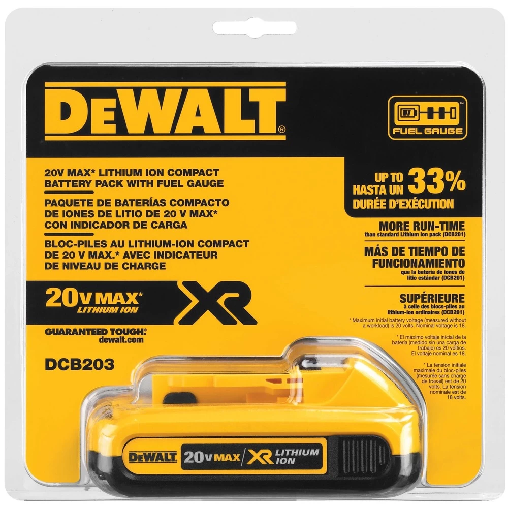 Dewalt DCB203 20V MAX 2Ah Compact Battery (1-Pack) 3 Dewalt DCB203 20V MAX 2Ah Compact Battery (1-Pack)