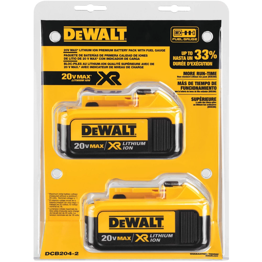 Dewalt 20V MAX XR 4Ah Battery (2-Pack) - DCB204-2 7 Dewalt 20V MAX XR 4Ah Battery (2-Pack) - DCB204-2 - Image 5