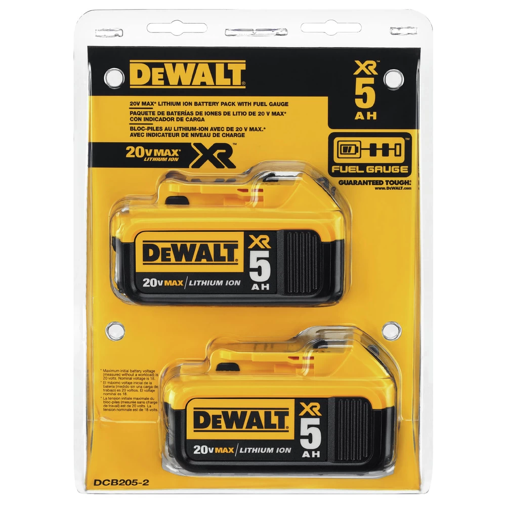 Dewalt DCB205-2 20V MAX XR 5Ah Battery (2-Pack) 5 Dewalt DCB205-2 20V MAX XR 5Ah Battery (2-Pack) - Image 3