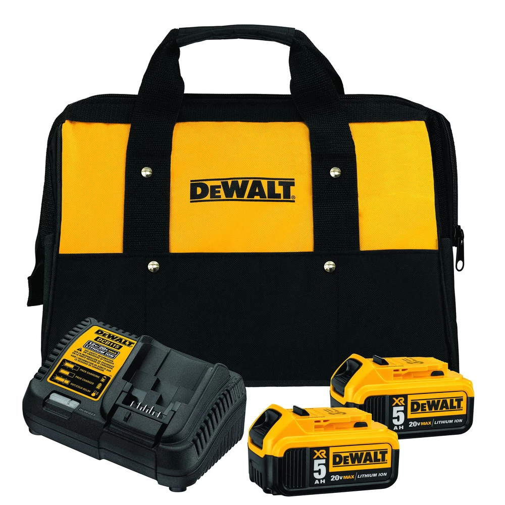 Dewalt 20V MAX XR 5 Ah Lithium-Ion Battery (2-Pack) And Charger Starter Kit - DCB205-2CK 3 Dewalt 20V MAX XR 5 Ah Lithium-Ion Battery (2-Pack) And Charger Starter Kit - DCB205-2CK