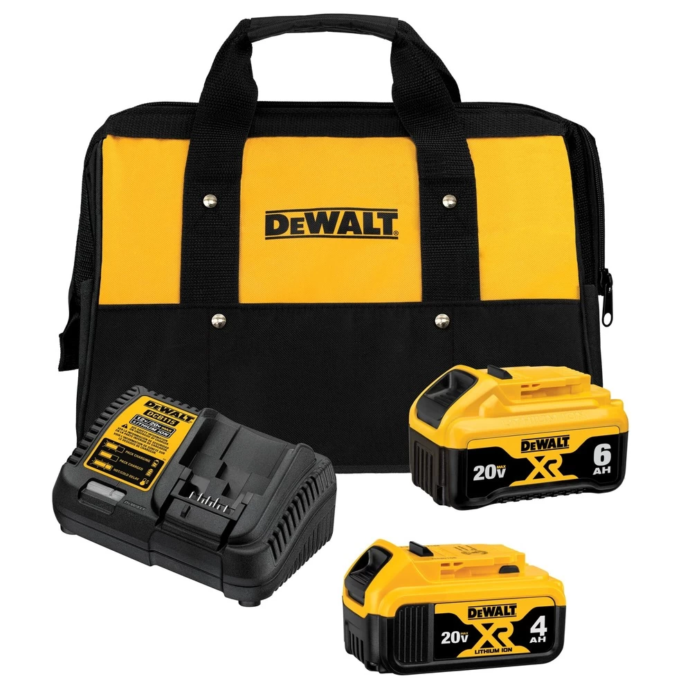 Dewalt 20V MAX XR Lithium-Ion Batteries And Fast Charger Starter Kit (4 Ah/6 Ah) - DCB246CK 3 Dewalt 20V MAX XR Lithium-Ion Batteries And Fast Charger Starter Kit (4 Ah/6 Ah) - DCB246CK