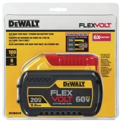 Dewalt DCB609 20V/60V MAX FLEXVOLT 9Ah Battery (1-Pack) 13 Dewalt DCB609 20V/60V MAX FLEXVOLT 9Ah Battery (1-Pack) -PowerPro Tools dewndcb609 e