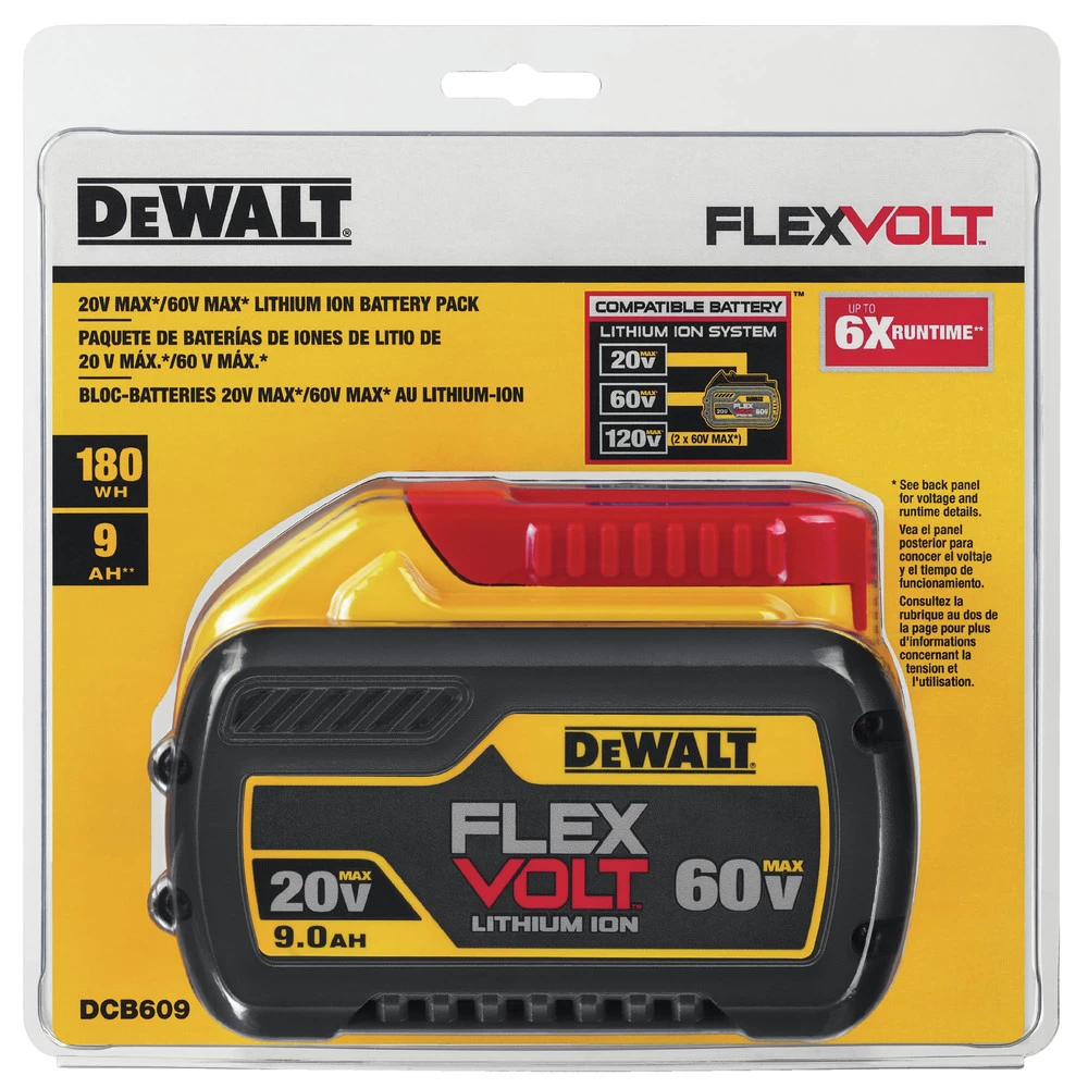Dewalt DCB609 20V/60V MAX FLEXVOLT 9Ah Battery (1-Pack) 8 Dewalt DCB609 20V/60V MAX FLEXVOLT 9Ah Battery (1-Pack) - Image 6