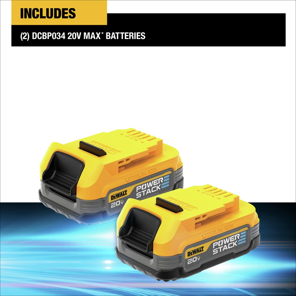Dewalt 20V MAX POWERSTACK Compact Lithium-Ion Battery (2-Pack) - DCBP034-2 10 Dewalt 20V MAX POWERSTACK Compact Lithium-Ion Battery (2-Pack) - DCBP034-2 - Image 8
