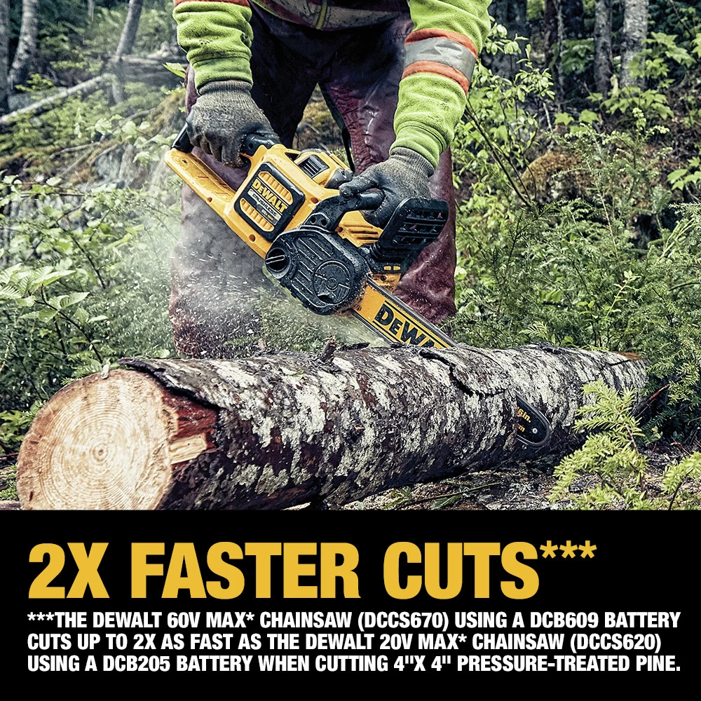 Dewalt 60V MAX FLEXVOLT Brushless Lithium-Ion 16 In. Cordless Chainsaw Kit (3 Ah) - DCCS670X1 8 Dewalt 60V MAX FLEXVOLT Brushless Lithium-Ion 16 In. Cordless Chainsaw Kit (3 Ah) - DCCS670X1 - Image 6