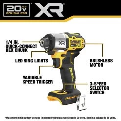 Dewalt DCF845P2 20V MAX XR Brushless Lithium-Ion Cordless 3-Speed 1/4 In. Impact Driver Kit (5 Ah) 12 Dewalt DCF845P2 20V MAX XR Brushless Lithium-Ion Cordless 3-Speed 1/4 In. Impact Driver Kit (5 Ah) -PowerPro Tools dewndcf845p2 b