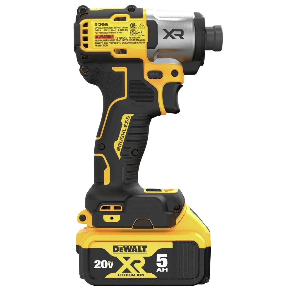 Dewalt DCF845P2 20V MAX XR Brushless Lithium-Ion Cordless 3-Speed 1/4 In. Impact Driver Kit (5 Ah) 10 Dewalt DCF845P2 20V MAX XR Brushless Lithium-Ion Cordless 3-Speed 1/4 In. Impact Driver Kit (5 Ah) - Image 8
