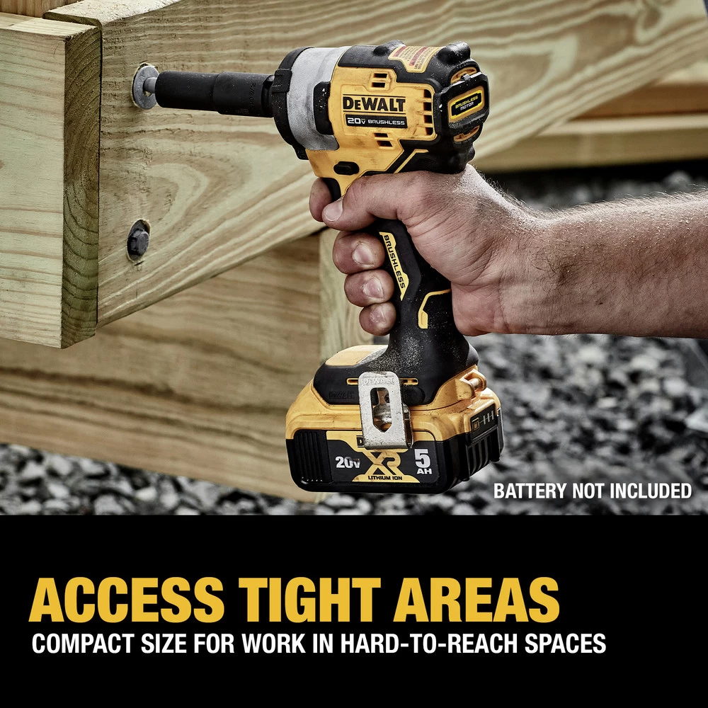 Dewalt 20V MAX Brushless Lithium-Ion 1/2 In. Cordless Impact Wrench With Hog Ring Anvil (Tool Only) - DCF911B 9 Dewalt 20V MAX Brushless Lithium-Ion 1/2 In. Cordless Impact Wrench With Hog Ring Anvil (Tool Only) - DCF911B - Image 7