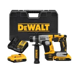 Dewalt 20V MAX ATOMIC Brushless Lithium-Ion 5/8 In. Cordless SDS PLUS Rotary Hammer Kit With 2 Batteries (2 Ah) - DCH172D2