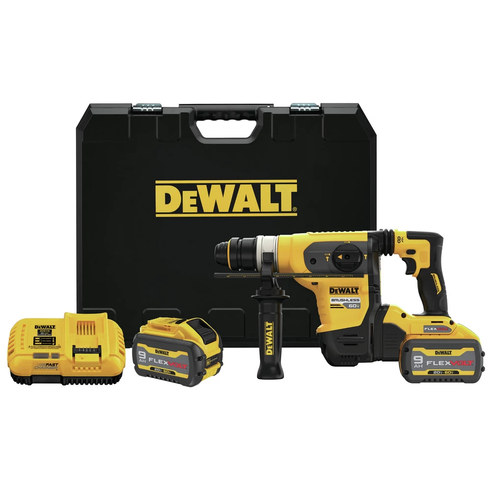 Dewalt 60V MAX Brushless Lithium-Ion 1-1/4 In. Cordless SDS Plus Rotary Hammer Kit With 2 Batteries (9 Ah) - DCH416X2 3 Dewalt 60V MAX Brushless Lithium-Ion 1-1/4 In. Cordless SDS Plus Rotary Hammer Kit With 2 Batteries (9 Ah) - DCH416X2
