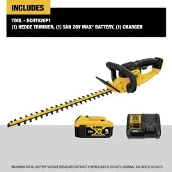 Dewalt 20V MAX Brushed Lithium-Ion 22 In. Cordless Hedge Trimmer Kit (5 Ah) - DCHT820P1 -PowerPro Tools dewndcht820p1 h