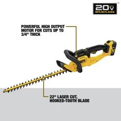 Dewalt 20V MAX Brushed Lithium-Ion 22 In. Cordless Hedge Trimmer Kit (5 Ah) - DCHT820P1 -PowerPro Tools dewndcht820p1 i