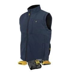 Dewalt Men's Heated Soft Shell Vest With Sherpa Lining - Small, Navy - DCHV089D1-S