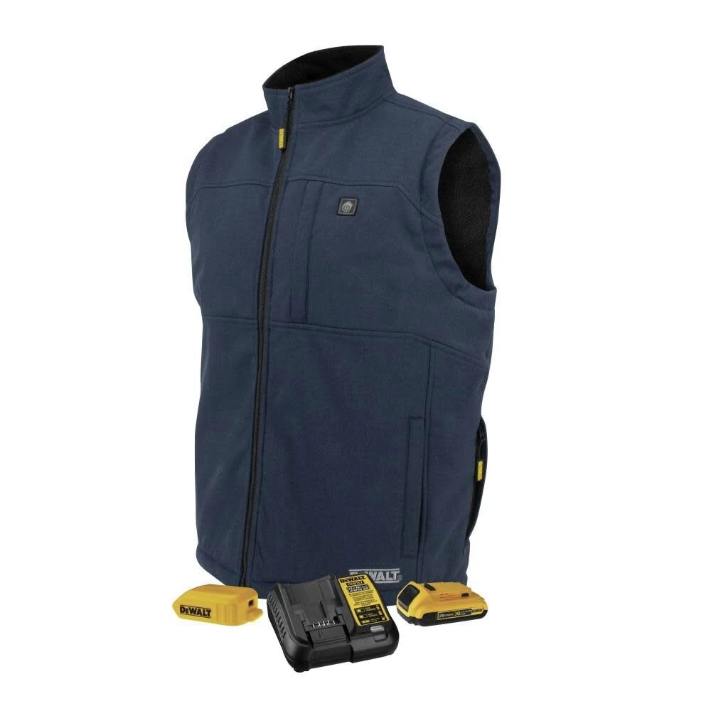 Dewalt Men's Heated Soft Shell Vest With Sherpa Lining - Small, Navy - DCHV089D1-S 3 Dewalt Men's Heated Soft Shell Vest With Sherpa Lining - Small, Navy - DCHV089D1-S