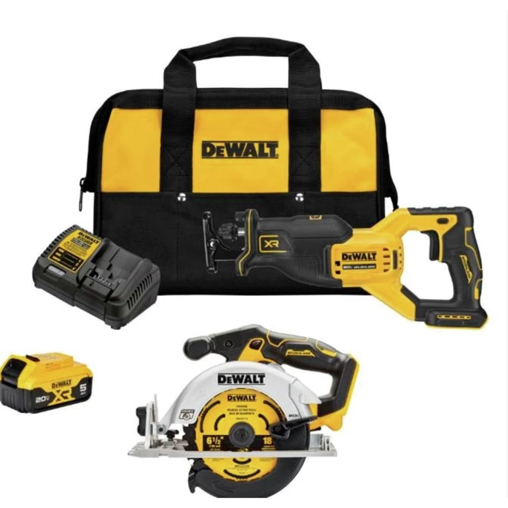 Dewalt 20V MAX XR Brushless Lithium-Ion Cordless 2-Tool Combo Kit (5 Ah) - DCK237P1 3 Dewalt 20V MAX XR Brushless Lithium-Ion Cordless 2-Tool Combo Kit (5 Ah) - DCK237P1