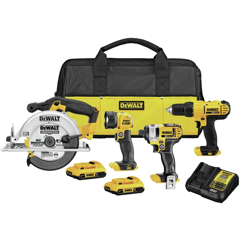 Dewalt 4-Tool Combo Kit - 20V MAX Cordless With (2) 2Ah Batteries - DCK466D2 3 Dewalt 4-Tool Combo Kit - 20V MAX Cordless With (2) 2Ah Batteries - DCK466D2