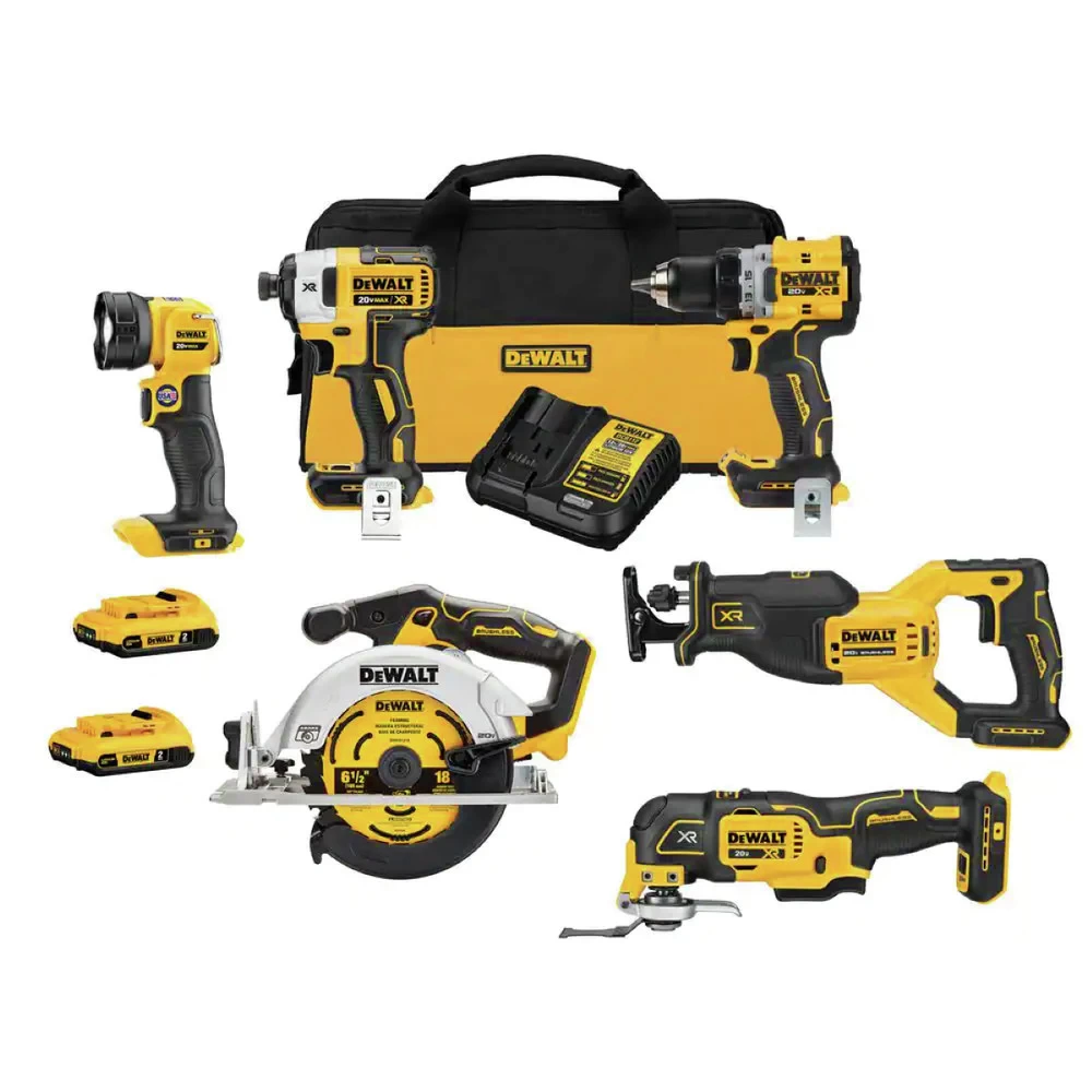 Dewalt 20V MAX XR Brushless Lithium-Ion 6-Tool Combo Kit With (2) Batteries - DCK648D2 3 Dewalt 20V MAX XR Brushless Lithium-Ion 6-Tool Combo Kit With (2) Batteries - DCK648D2