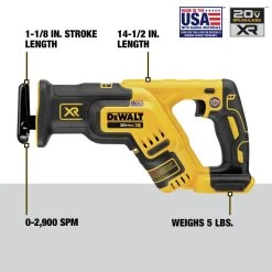 Dewalt 20V MAX XR Brushless Compact Lithium-Ion Cordless Reciprocating Saw (Tool Only) - DCS367B 18 Dewalt 20V MAX XR Brushless Compact Lithium-Ion Cordless Reciprocating Saw (Tool Only) - DCS367B -PowerPro Tools dewndcs367b i