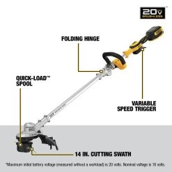 Dewalt 20V MAX Lithium-Ion Cordless 14 In. Folding String Trimmer Kit (5 Ah) - DCST922P1 -PowerPro Tools dewndcst922p1 k