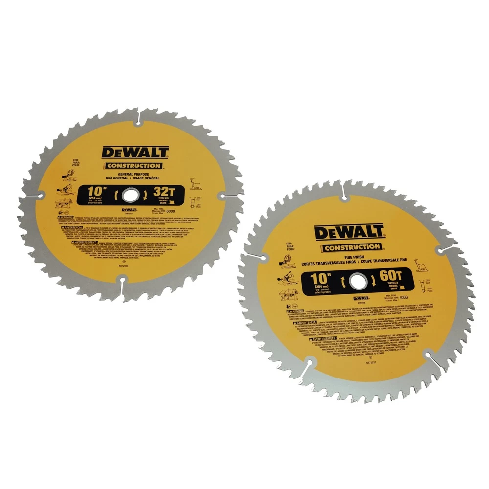 Dewalt 2 Pc 10 In. Series 20 Circular Saw Blade Combo Pack - DW3106P5 3 Dewalt 2 Pc 10 In. Series 20 Circular Saw Blade Combo Pack - DW3106P5