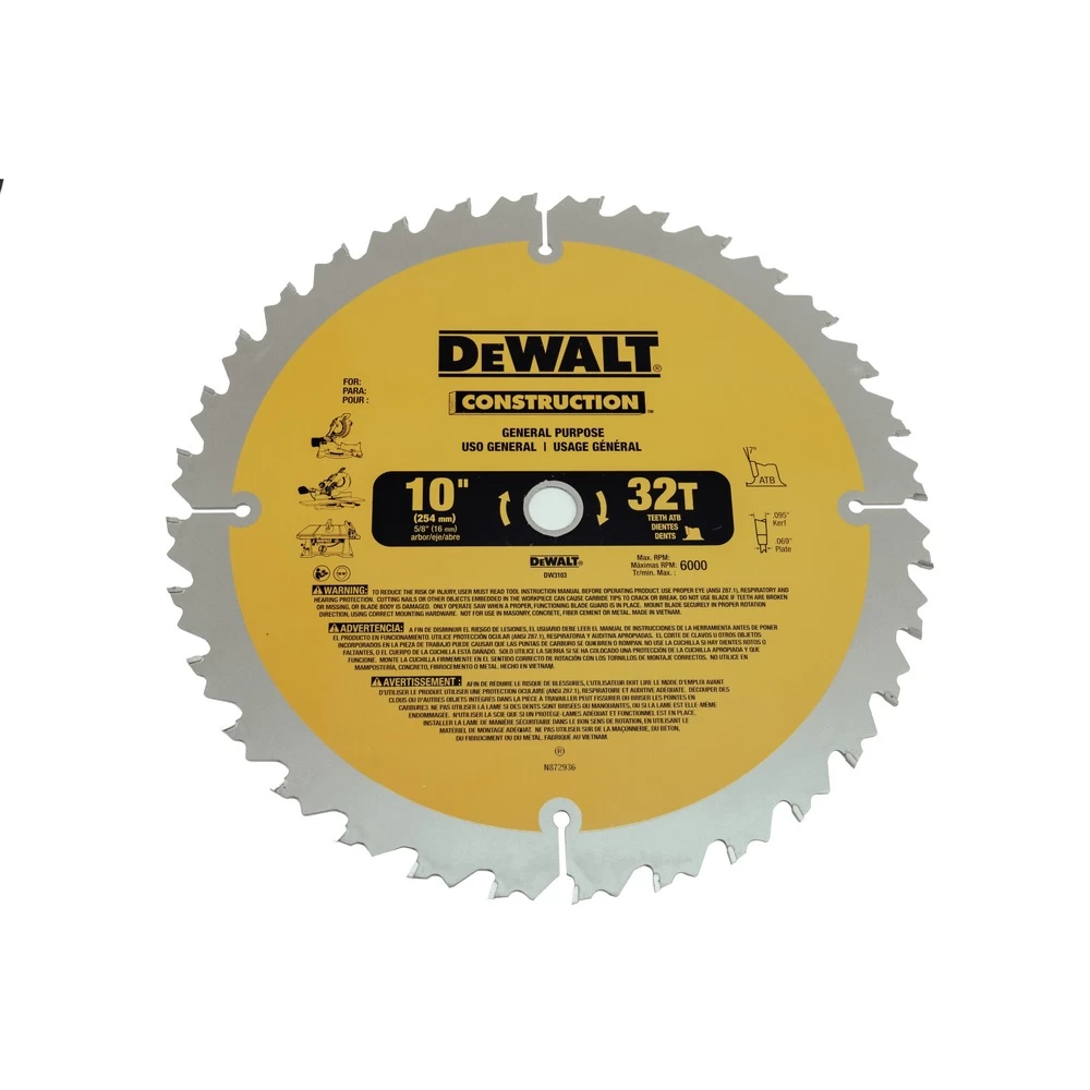 Dewalt 2 Pc 10 In. Series 20 Circular Saw Blade Combo Pack - DW3106P5 5 Dewalt 2 Pc 10 In. Series 20 Circular Saw Blade Combo Pack - DW3106P5 - Image 3
