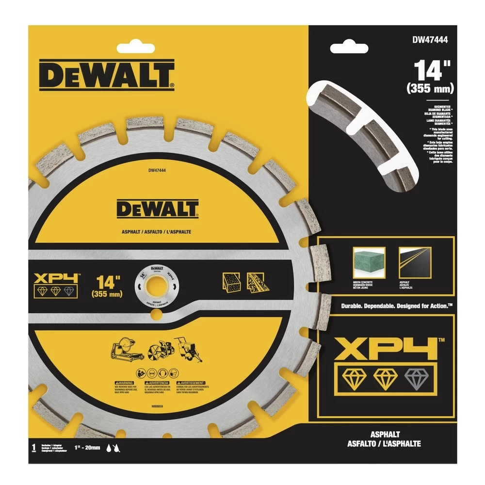 Dewalt 14 In. XP4 Asphalt Segmented Diamond Blade - DW47444 6 Dewalt 14 In. XP4 Asphalt Segmented Diamond Blade - DW47444 - Image 4