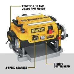 Dewalt DW735 120V 15 Amp 13 In. Corded Three Knife Two Speed Thickness Planer -PowerPro Tools dewndw735 o