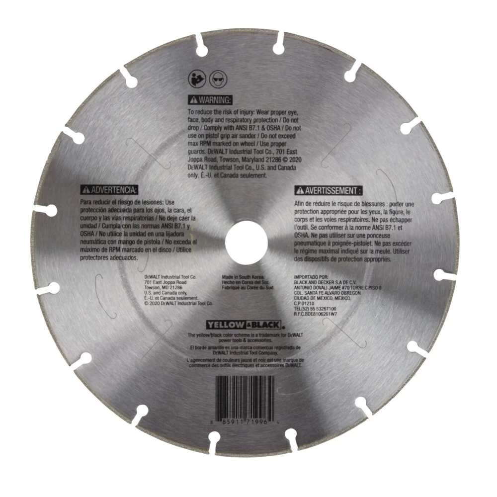 Dewalt DWAFV8901 9 In. FLEXVOLT Metal Cutting Diamond Wheel 6 Dewalt DWAFV8901 9 In. FLEXVOLT Metal Cutting Diamond Wheel - Image 4