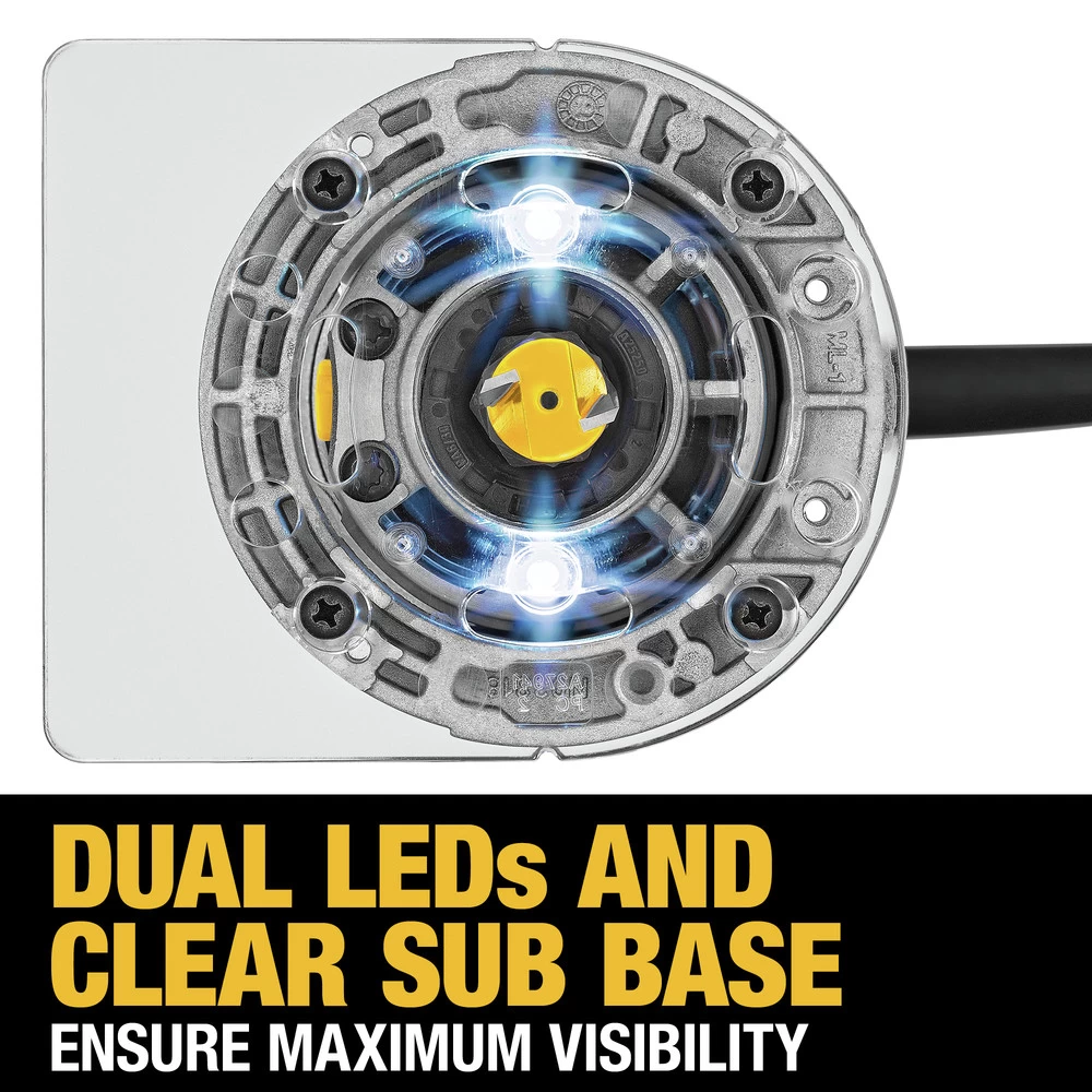 Dewalt 110V 7 Amp 1-1/4 HP Variable Speed Max Torque Corded Compact Router - DWP611 12 Dewalt 110V 7 Amp 1-1/4 HP Variable Speed Max Torque Corded Compact Router - DWP611 - Image 10