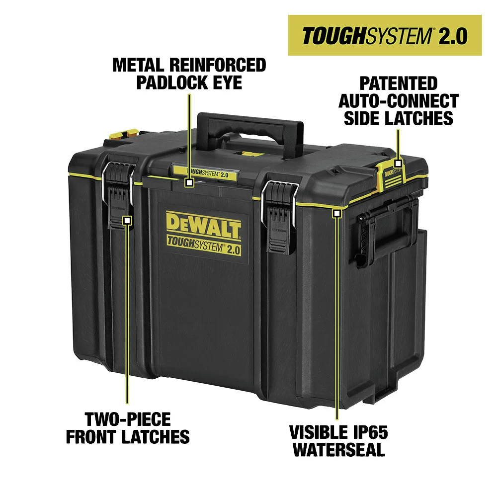 Dewalt 21-3/4 In. X 14-3/4 In. X 16-1/4 In. ToughSystem 2.0 Tool Box - X-Large, Black - DWST08400 11 Dewalt 21-3/4 In. X 14-3/4 In. X 16-1/4 In. ToughSystem 2.0 Tool Box - X-Large, Black - DWST08400 - Image 9