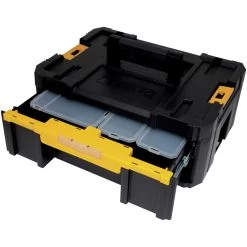 Dewalt DWST17803 12-1/4 In. X 16-3/4 In. X 6-7/8 In. TSTAK III Single Deep Drawer Organizer - Black/Yellow -PowerPro Tools dewndwst17803 b