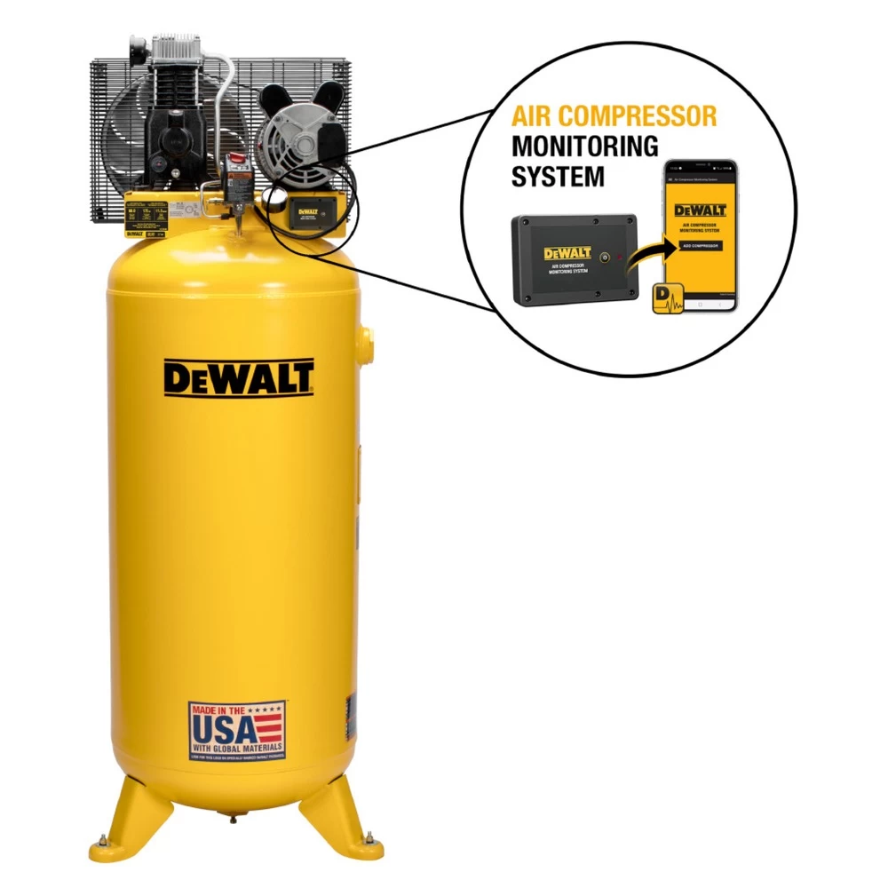 Dewalt 3.7 HP 60 Gallon Single-Stage Stationary Vertical Air Compressor With Monitoring System - DXCM602A.COM 4 Dewalt 3.7 HP 60 Gallon Single-Stage Stationary Vertical Air Compressor With Monitoring System - DXCM602A.COM - Image 2