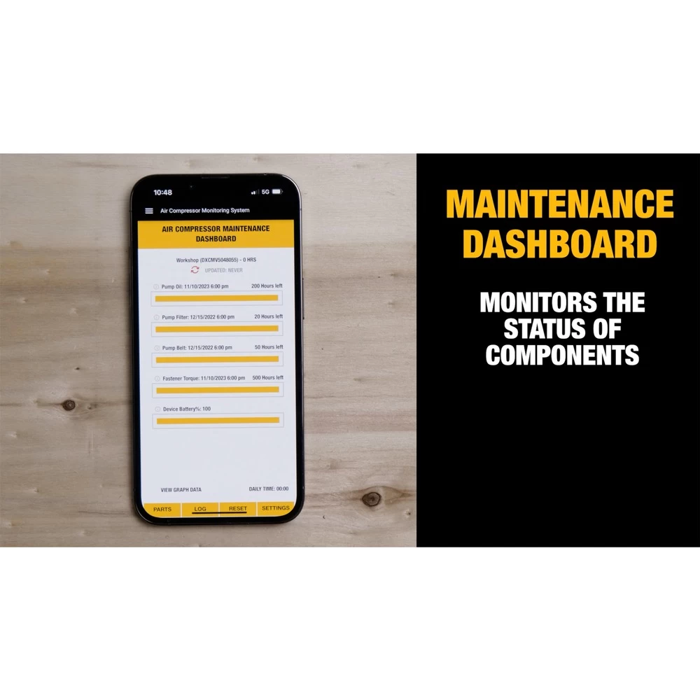 Dewalt 3.7 HP 60 Gallon Single-Stage Stationary Vertical Air Compressor With Monitoring System - DXCM602A.COM 8 Dewalt 3.7 HP 60 Gallon Single-Stage Stationary Vertical Air Compressor With Monitoring System - DXCM602A.COM - Image 6