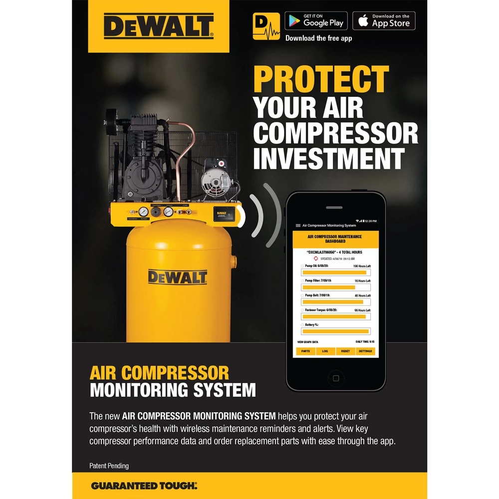 Dewalt 5 HP 80 Gallon Two-Stage Stationary Vertical Air Compressor With Monitoring System - DXCMV5048055A 7 Dewalt 5 HP 80 Gallon Two-Stage Stationary Vertical Air Compressor With Monitoring System - DXCMV5048055A - Image 5
