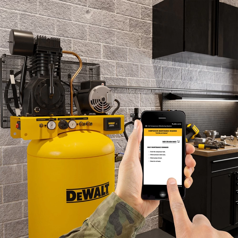 Dewalt 5 HP 80 Gallon Two-Stage Stationary Vertical Air Compressor With Monitoring System - DXCMV5048055A 10 Dewalt 5 HP 80 Gallon Two-Stage Stationary Vertical Air Compressor With Monitoring System - DXCMV5048055A - Image 8