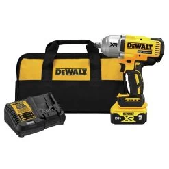 Factory Reconditioned Dewalt 20V MAX XR Brushless Lithium-Ion 1/2 In. Cordless High Torque Impact Wrench Kit With Hog Ring Anvil (5 Ah) - DCF900P1R