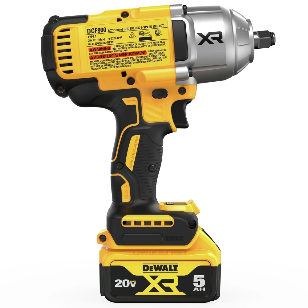 Factory Reconditioned Dewalt 20V MAX XR Brushless Lithium-Ion 1/2 In. Cordless High Torque Impact Wrench Kit With Hog Ring Anvil (5 Ah) - DCF900P1R 8 Factory Reconditioned Dewalt 20V MAX XR Brushless Lithium-Ion 1/2 In. Cordless High Torque Impact Wrench Kit With Hog Ring Anvil (5 Ah) - DCF900P1R - Image 6