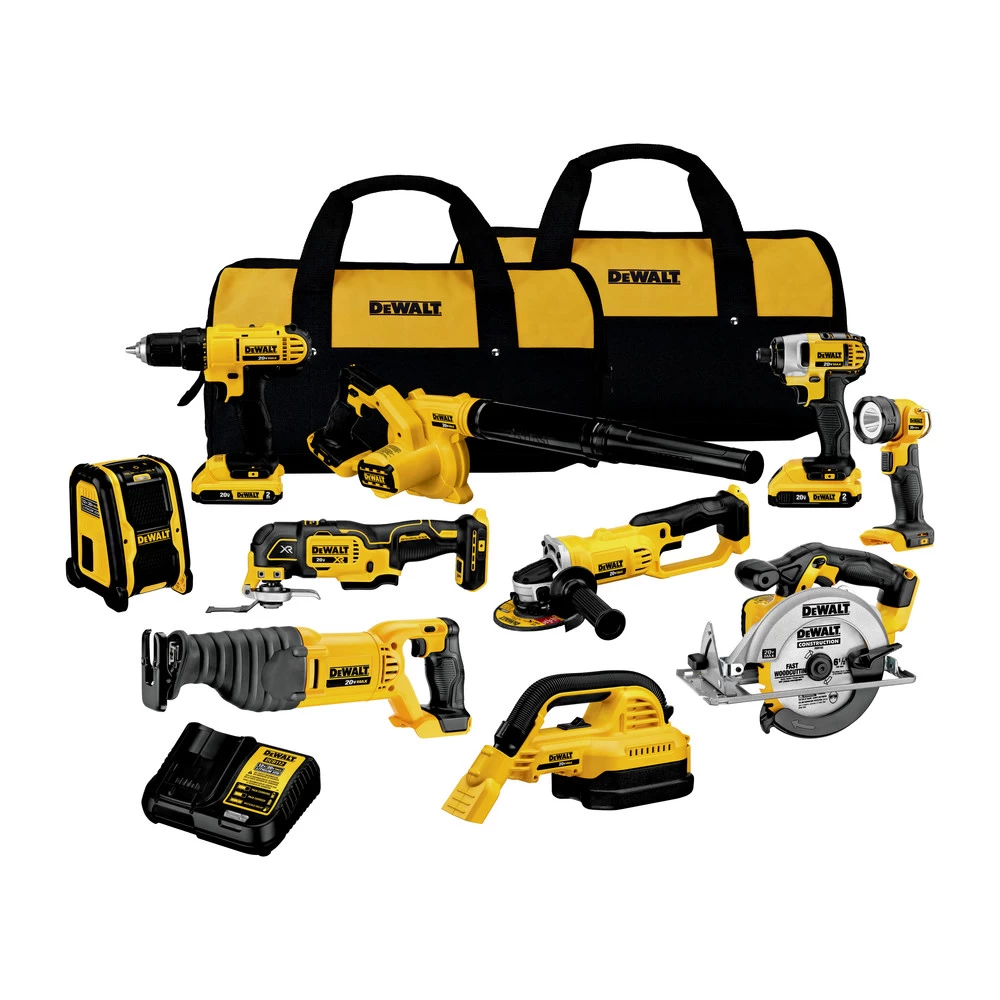 Factory Reconditioned Dewalt DCK1020D2R 10-Tool Combo Kit - 20V MAX Cordless With (2) 2Ah Batteries 3 Factory Reconditioned Dewalt DCK1020D2R 10-Tool Combo Kit - 20V MAX Cordless With (2) 2Ah Batteries
