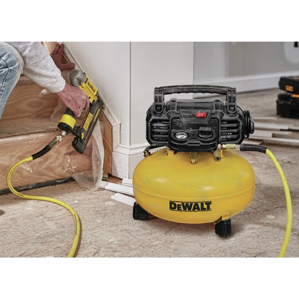 Factory Reconditioned Dewalt 18 Gauge Brad Nailer And 6 Gallon Oil-Free Pancake Air Compressor Combo Kit - DWFP1KITR 7 Factory Reconditioned Dewalt 18 Gauge Brad Nailer And 6 Gallon Oil-Free Pancake Air Compressor Combo Kit - DWFP1KITR - Image 5